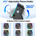 NEW 5 In 1 Auto-induction Wireless Induction Speaker 8 Mode RGB Light Phone Stand Surround Sound Portable Bluetooth Phone Holder