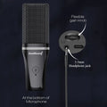 Zealsound RGB Recording Microphone With Articulated Arm/USB Condenser Mic with Tripod For Gaming Podcasting Streaming Youtube
