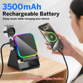 NEW 5 In 1 Auto-induction Wireless Induction Speaker 8 Mode RGB Light Phone Stand Surround Sound Portable Bluetooth Phone Holder