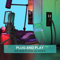 Zealsound RGB Recording Microphone With Articulated Arm/USB Condenser Mic with Tripod For Gaming Podcasting Streaming Youtube